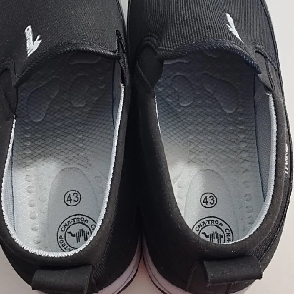 Black and Grey Slip-On Comfort Loafers